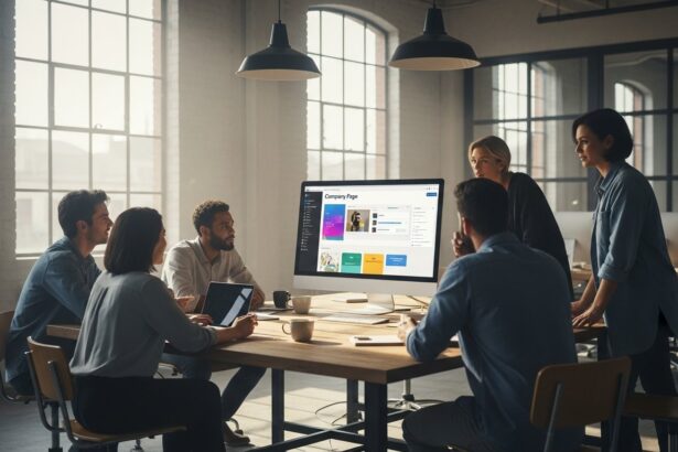 A wide shot of a modern